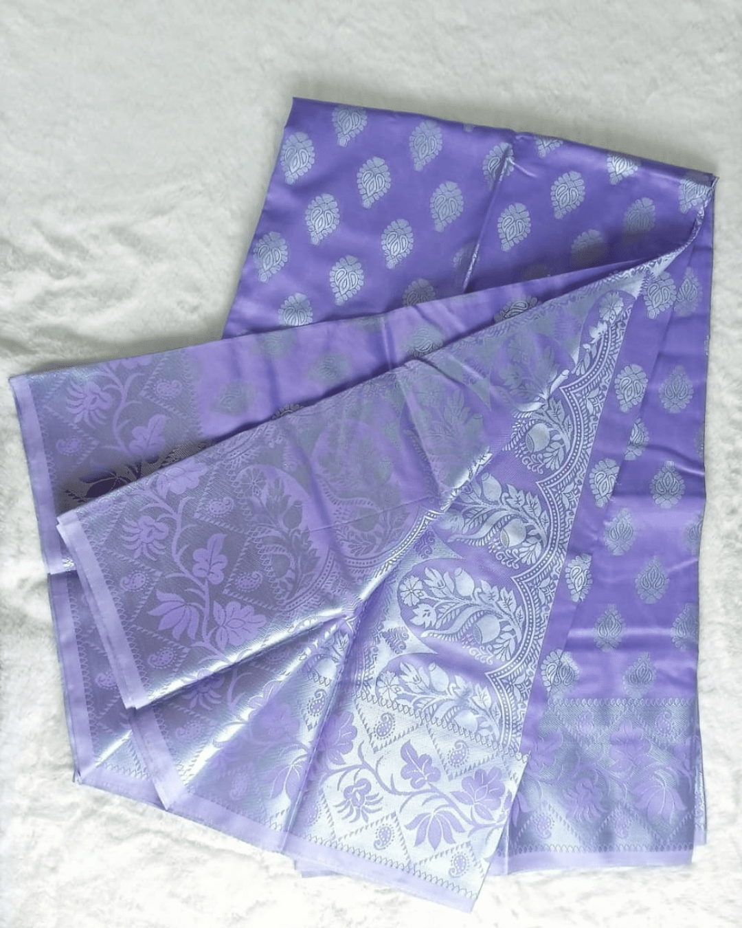 1 Lavender Katan Saree - Image 1