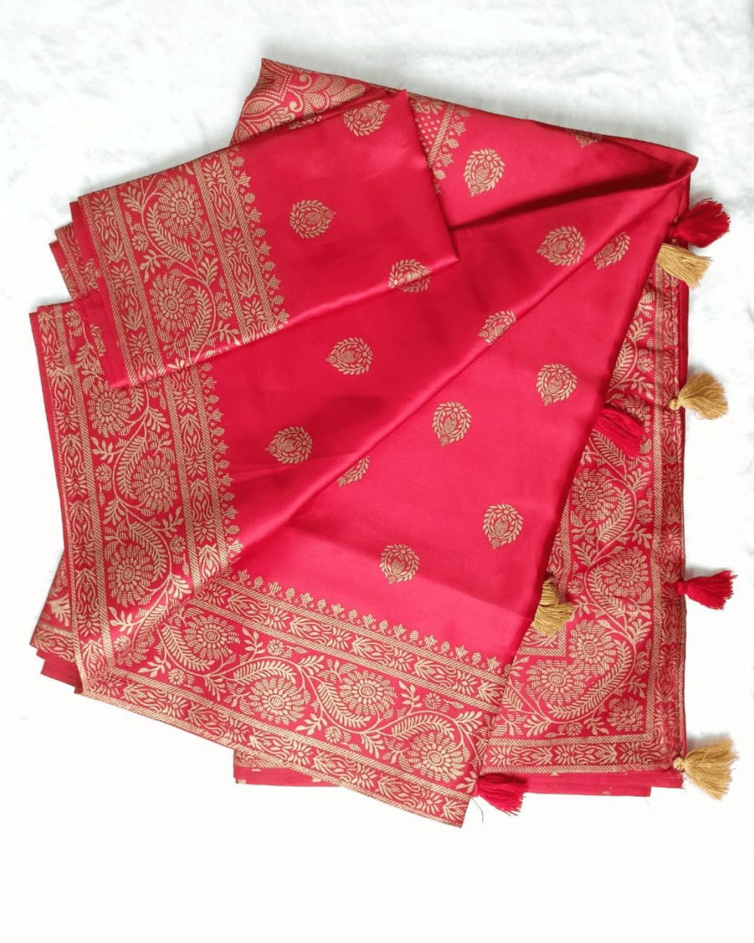 17 Red Japanese Silk Saree - Image 1