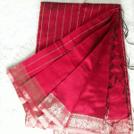Deep Red Cotton Saree