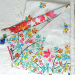 Maple Leaf Digitally Printed Half-Silk Saree