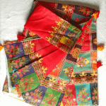 Multicolor Digitally Printed Half-Silk Saree