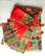 Multicolor Digitally Printed Half-Silk Saree