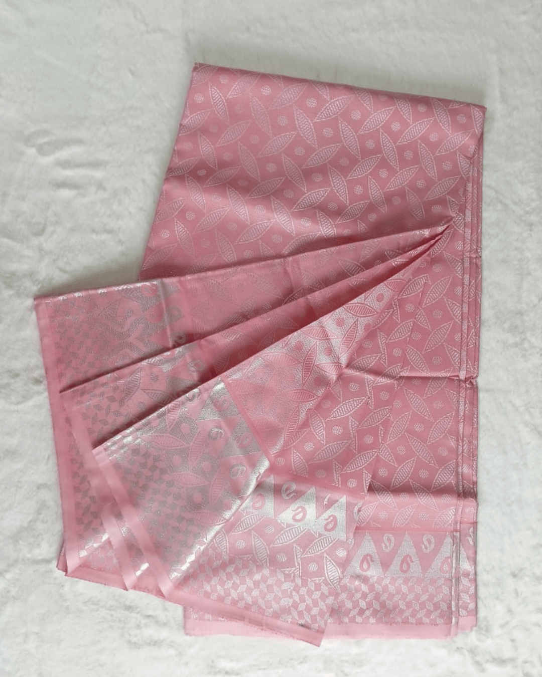 4 Light Pink Katan Saree - Image 1