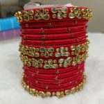 Handcrafted Red & Kundan Bangles