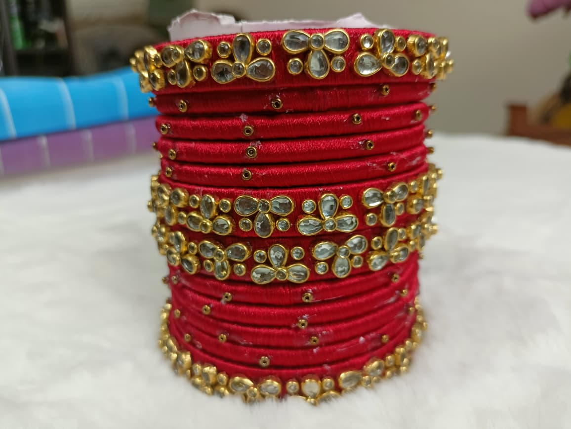 IMG-20251103-WA0047 Handcrafted Red & Kundan Bangles - Image 1