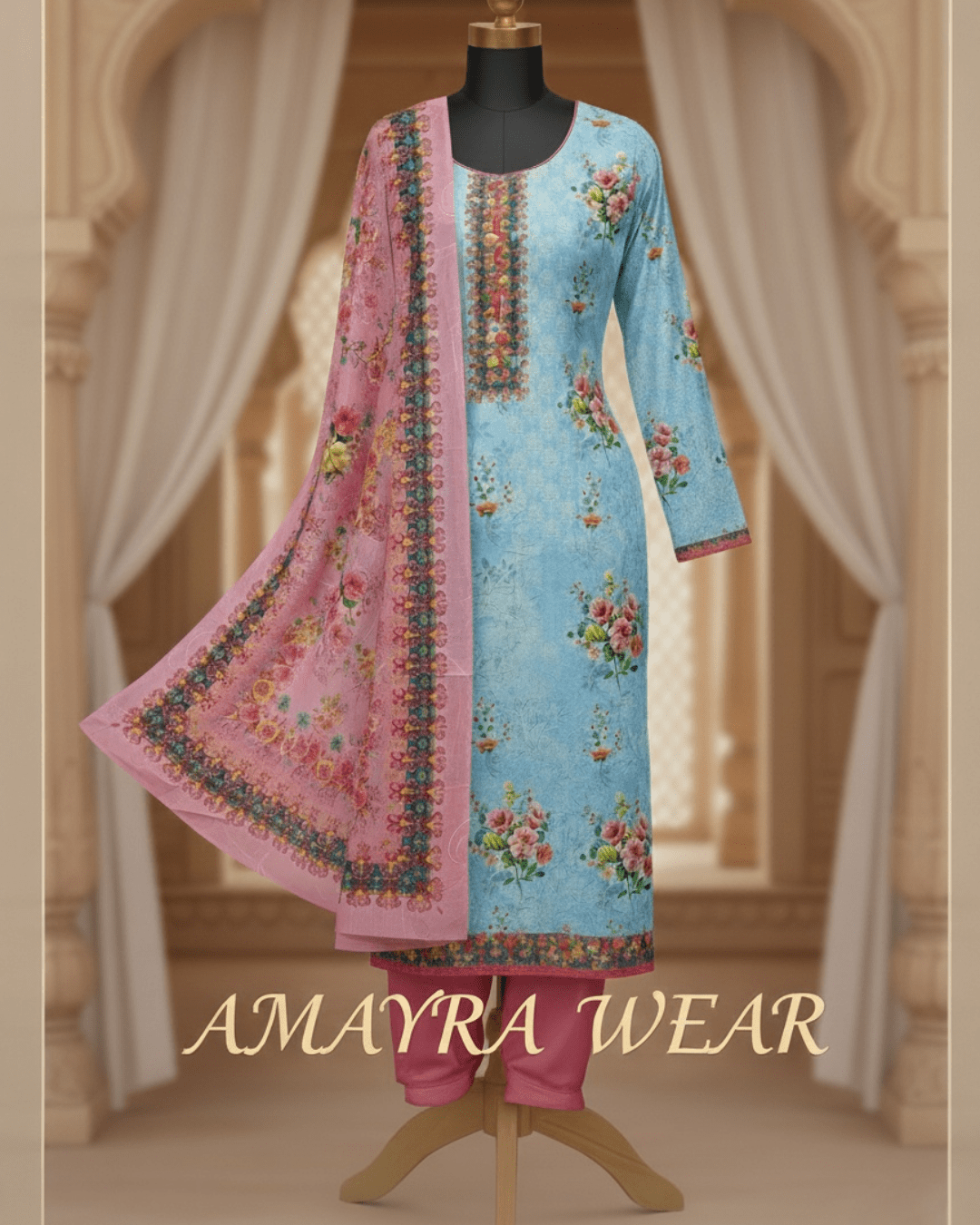 Light Blue 3 piece Sky Blue 3-Piece Set - Image 1